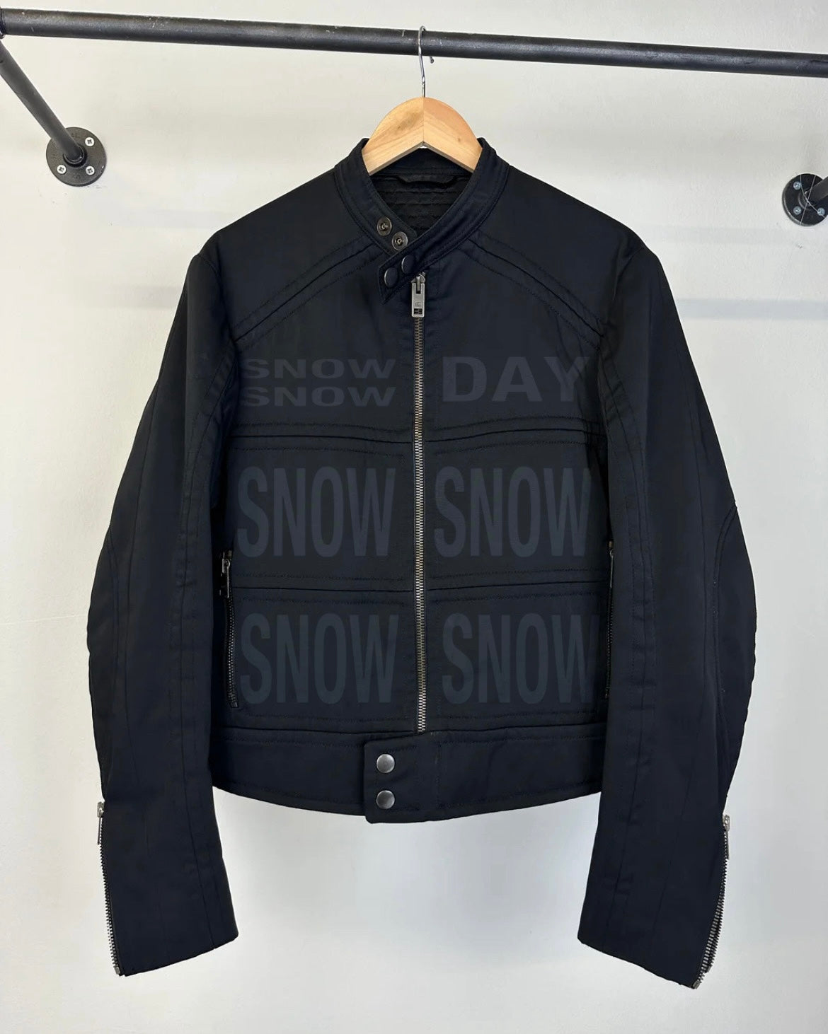 SNOW DAY black denim cafe racer.