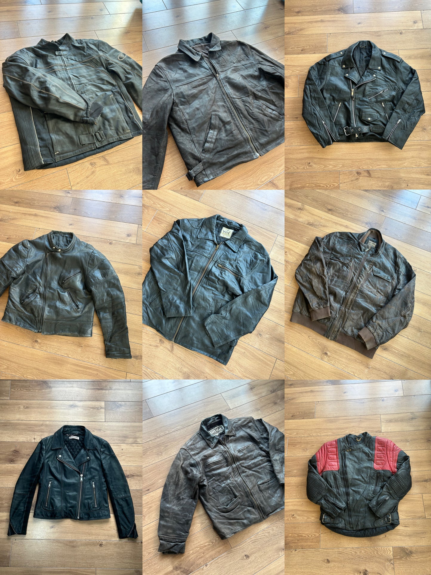 5x/10x/25x Genuine Leather Biker Jackets