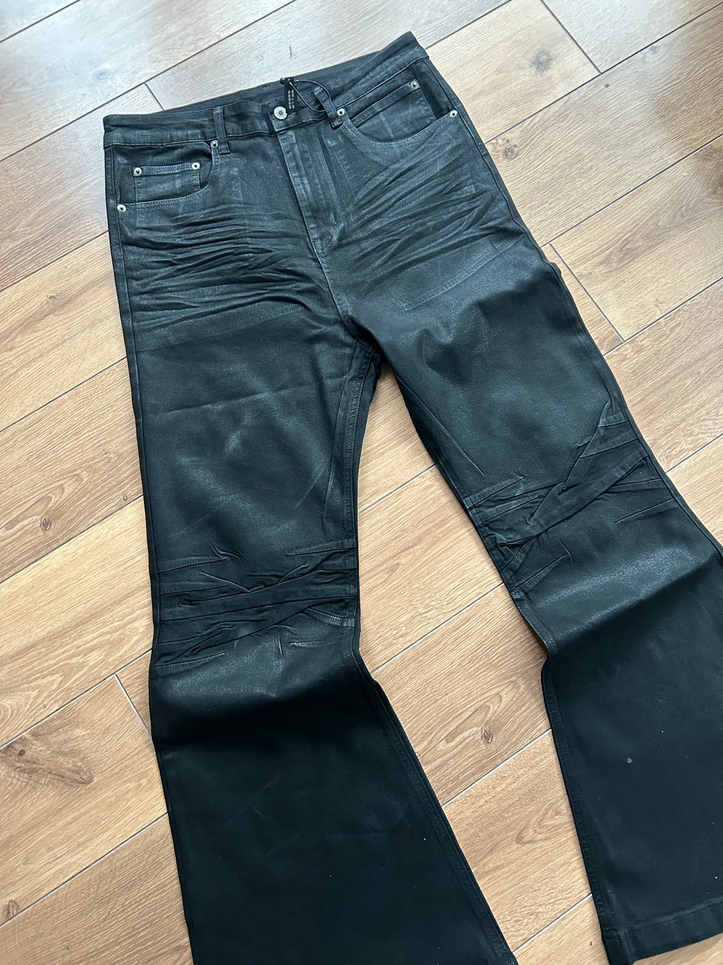 ridelucci flared coated/waxed denim (12oz).