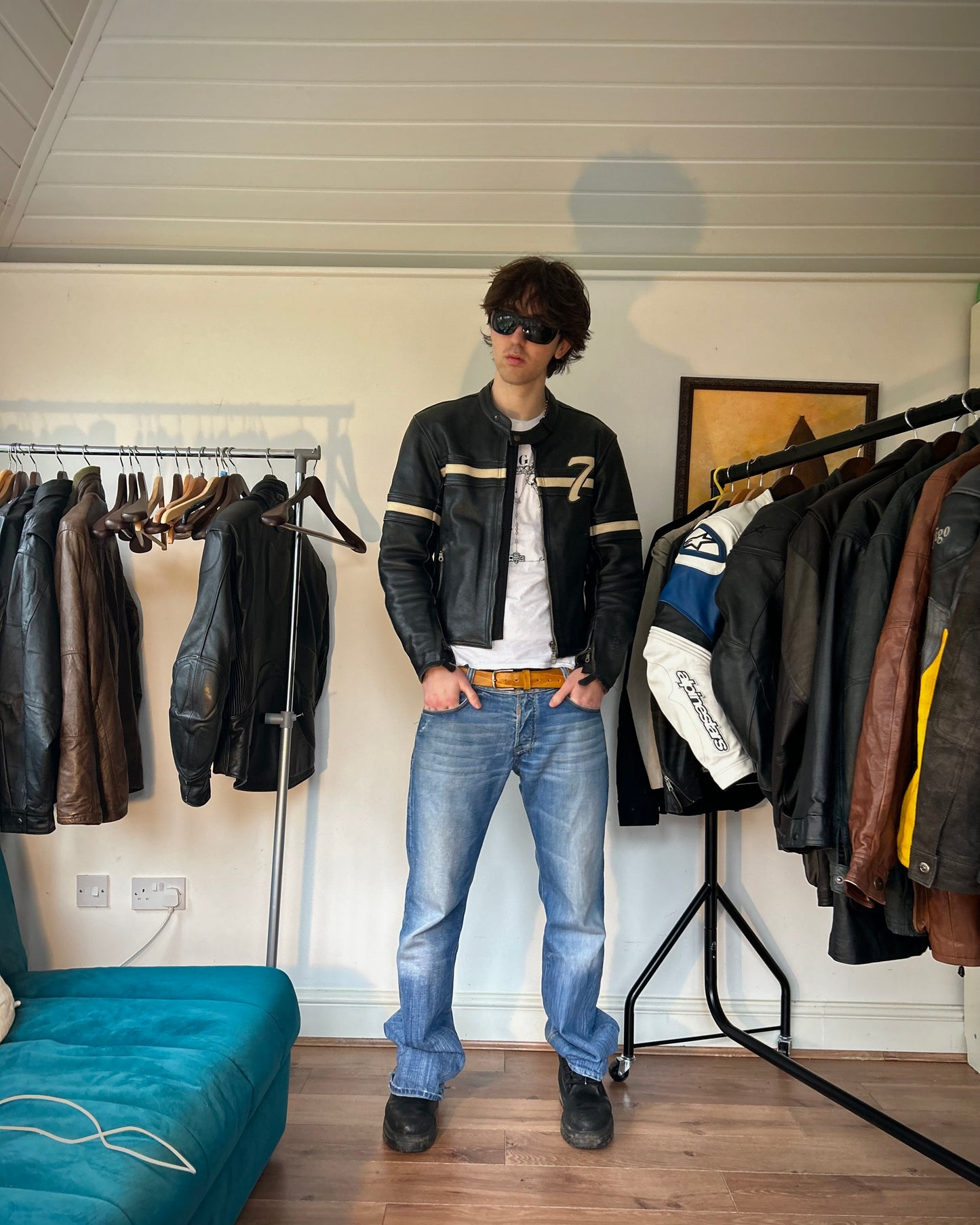 🇬🇧 frank thomas ‘7’ cafe racer leather jacket.