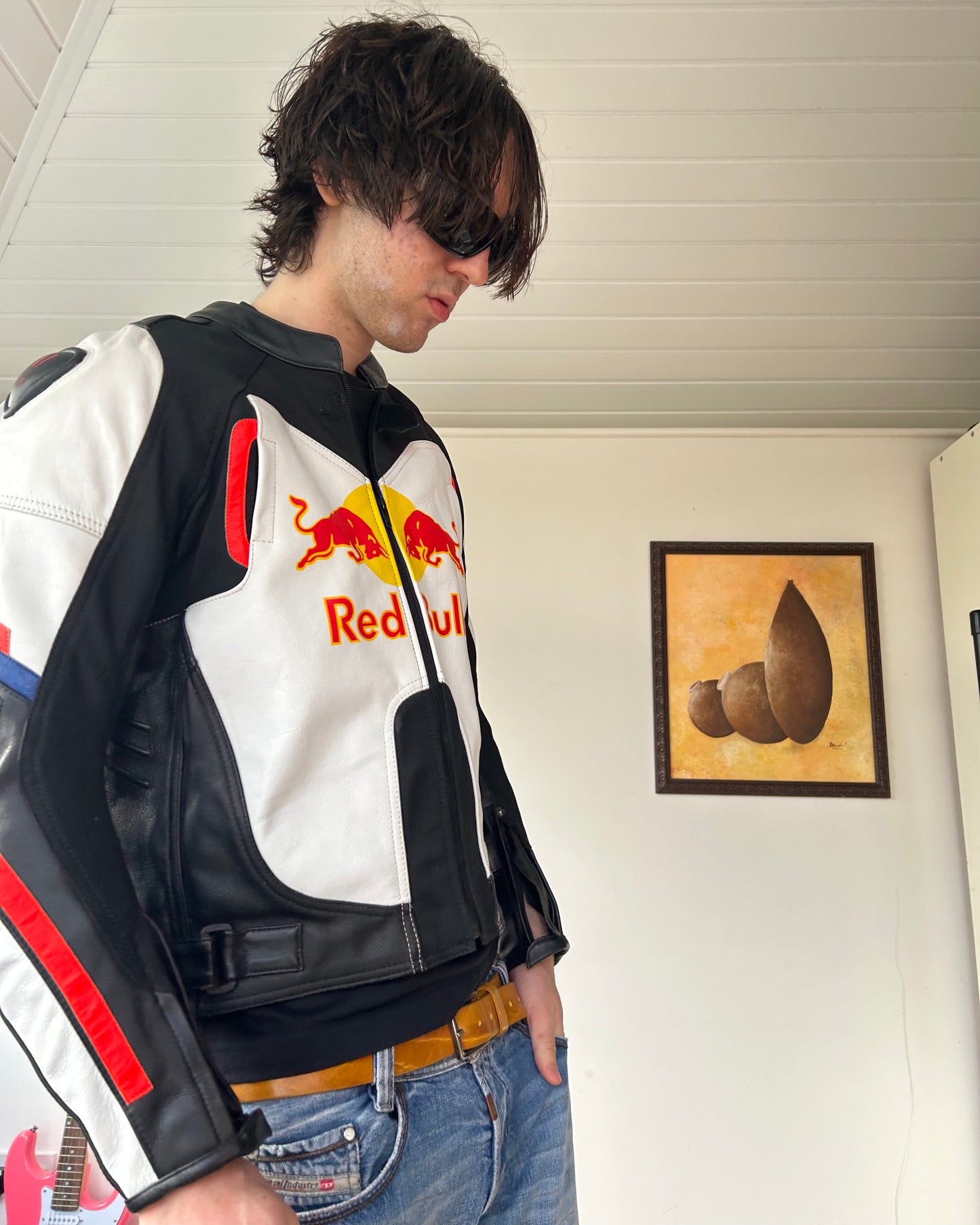 red bull racing leather biker jacket (M).