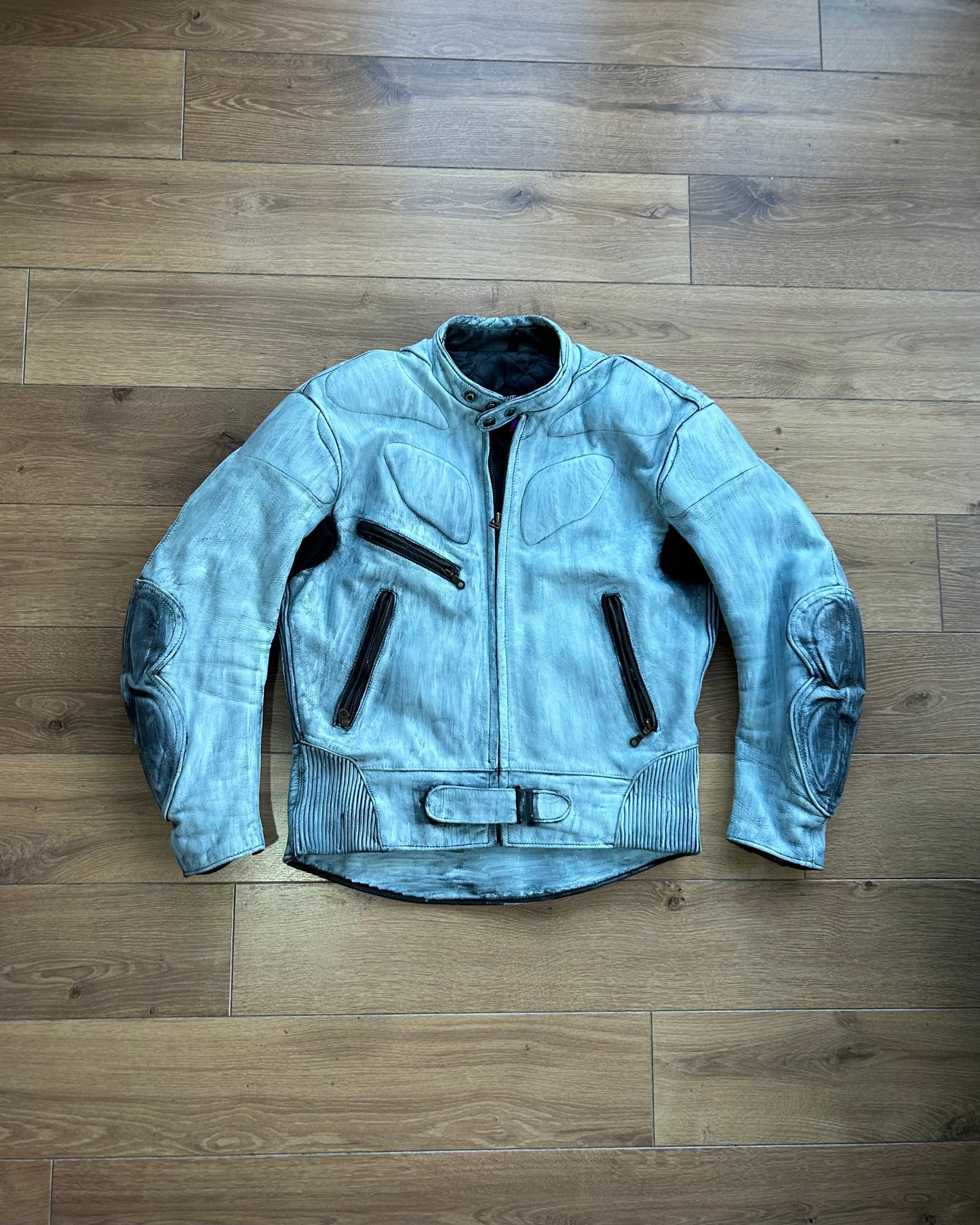 1/1 ‘eskimo racer’ leather biker jacket (L).